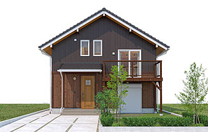 32坪 南玄関プラン 4LDK (妻スキップ) 外観