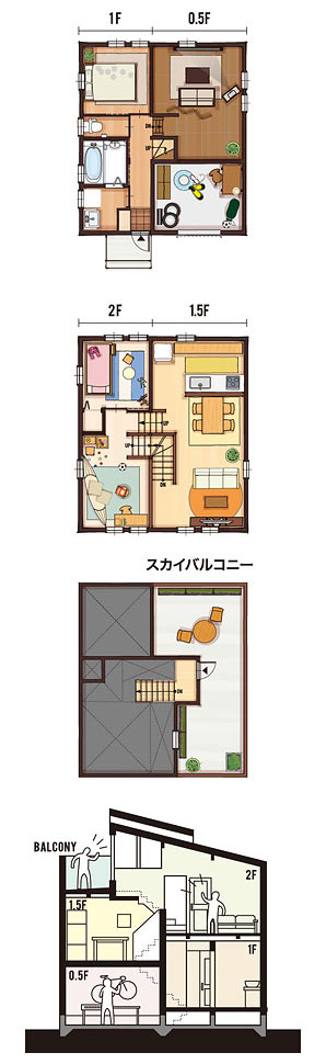 29坪 南玄関プラン 4LDK 間取り図