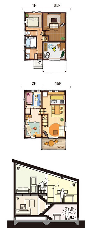 28坪 南玄関プラン 4LDK 間取り図
