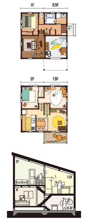 32坪 東玄関プラン 3LDK 間取り図
