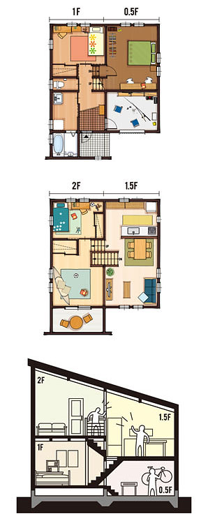 33坪 南玄関プラン 4LDK (バルコニー付き) 間取り図