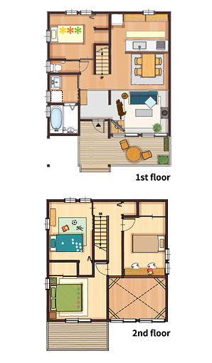 28.5坪 南玄関プラン 4LDK 間取り図