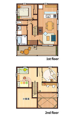 25.5坪 南玄関プラン 33坪 南玄関 間取り図