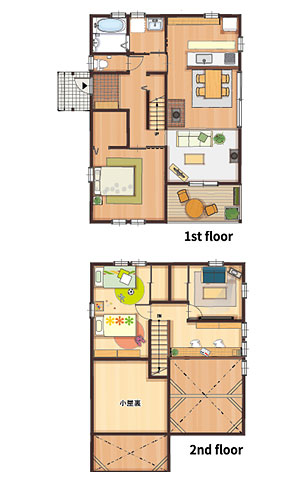 30坪 西玄関プラン 33坪 南玄関 間取り図